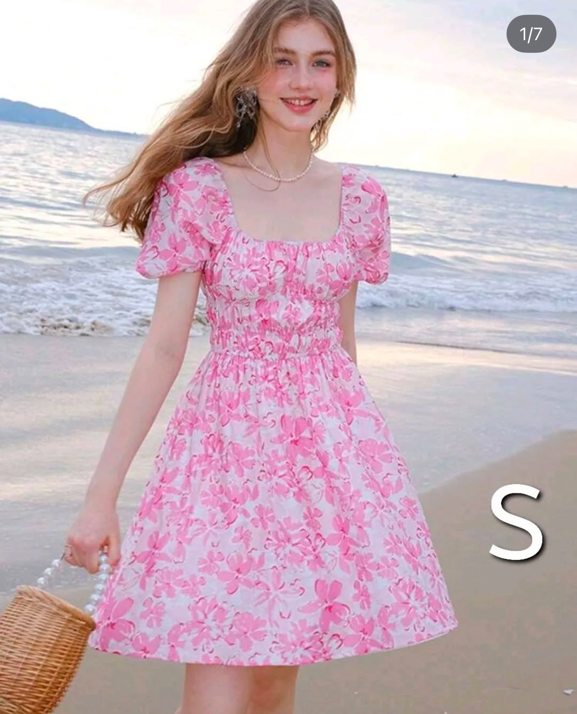 Pink floral dress
