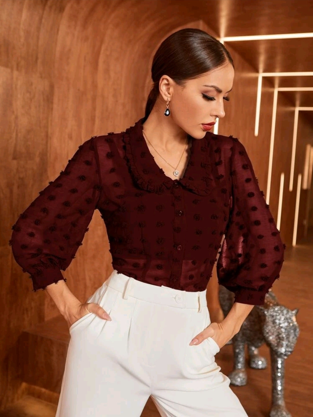 Maroon top