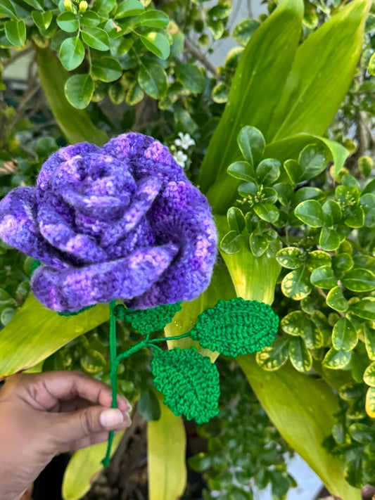 Purple Rose - Handmade Crochet